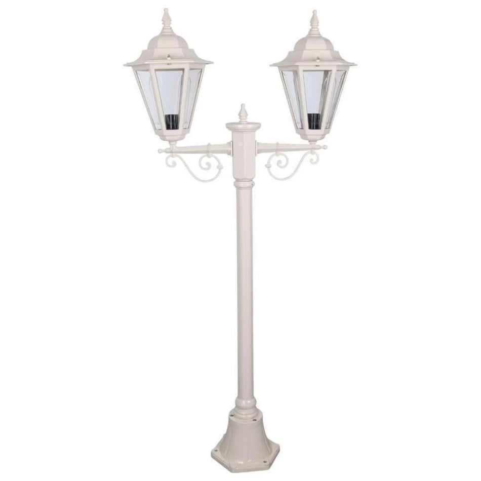 GT-425 Turin Twin Head Short Post Light - Powder Coated Finish / B22 - Beige