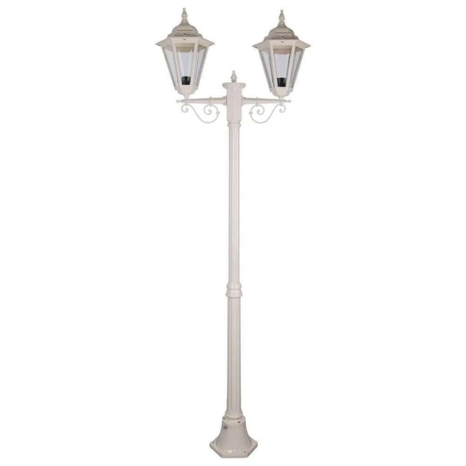 GT-427 Turin Twin Head Medium Post Light  - Powder Coated Finish / B22 - Beige