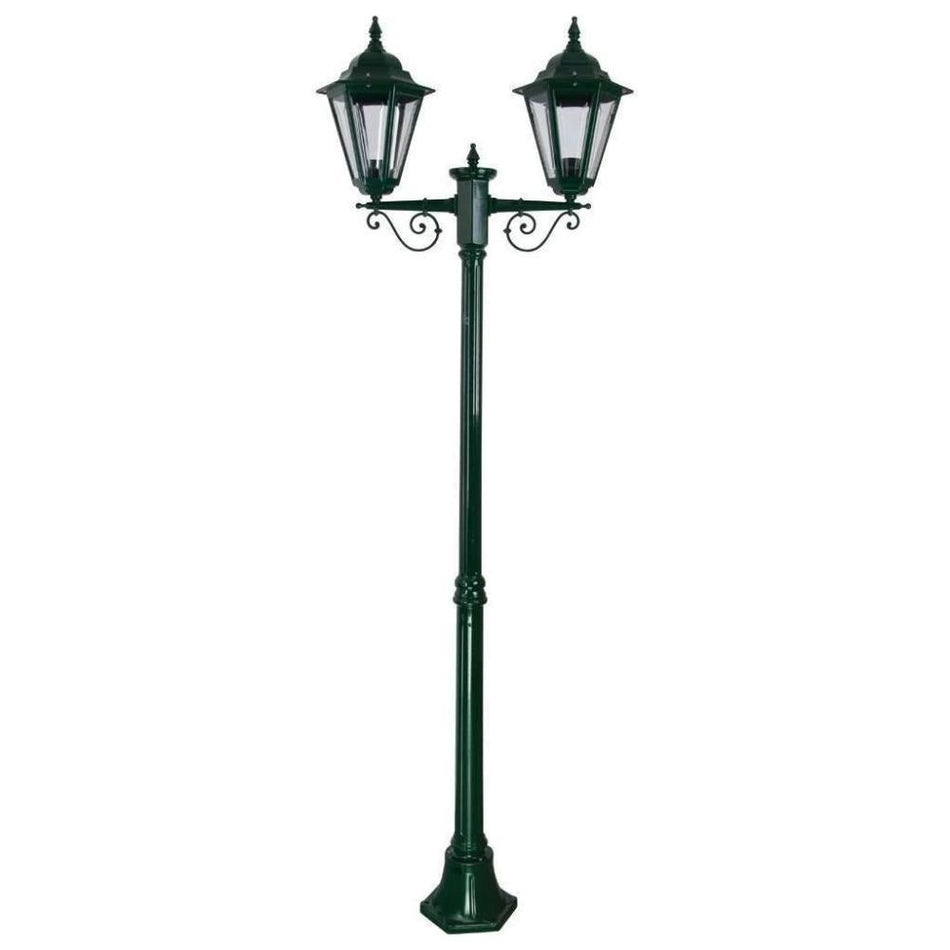GT-427 Turin Twin Head Medium Post Light  - Powder Coated Finish / B22 - Green