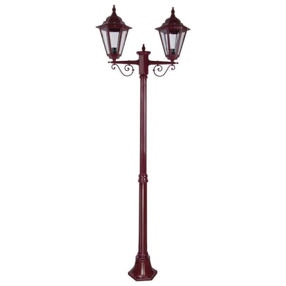 GT-427 Turin Twin Head Medium Post Light  - Powder Coated Finish / B22 - Burgundy