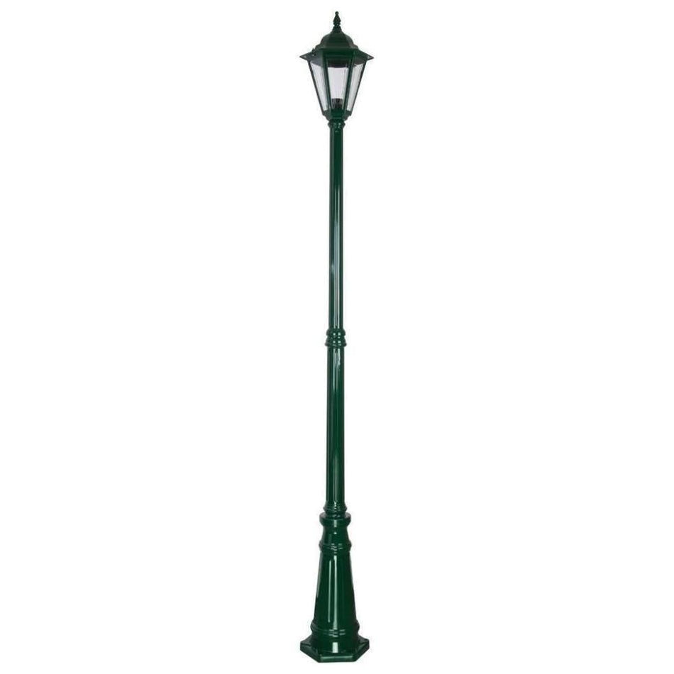 GT-428 Turin Single Head Tall Post Light - Powder Coated Finish / B22 - Green