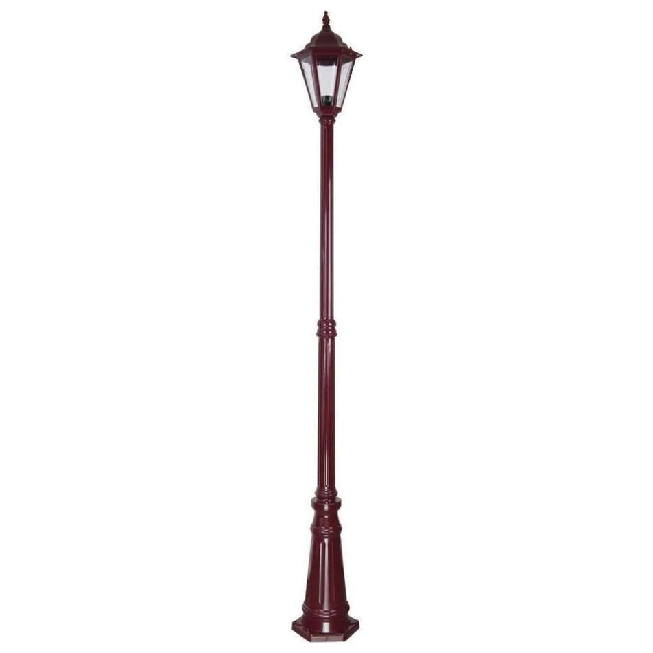 GT-428 Turin Single Head Tall Post Light - Powder Coated Finish / B22 - Burgundy