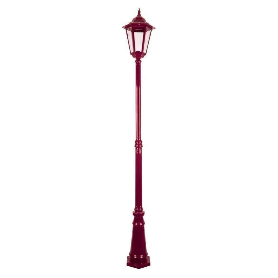 GT-488 Turin Large Single Head Tall Post Light - Powder Coated Finish / B22 - Burgundy