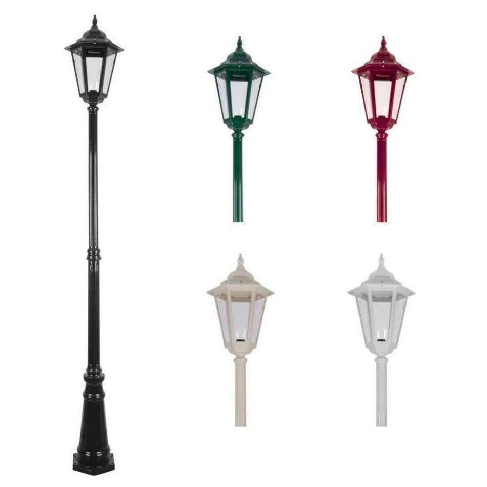 GT-488 Turin Large Single Head Tall Post Light - Powder Coated Finish / B22 - Black