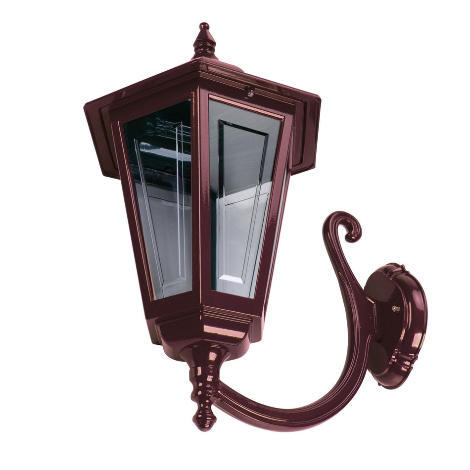 GT-491 Turin Large - Curved Arm Large Upward Wall Light - Burgundy