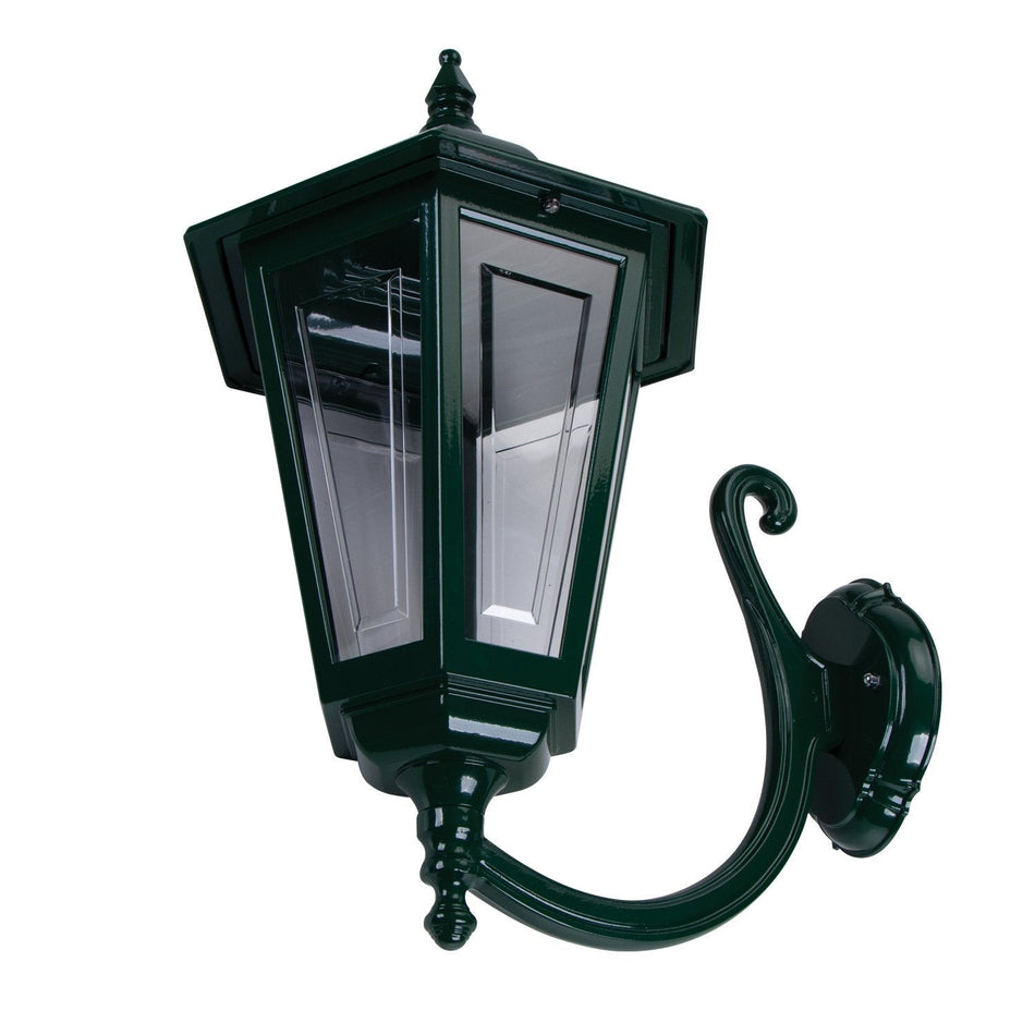 GT-491 Turin Large - Curved Arm Large Upward Wall Light - Green