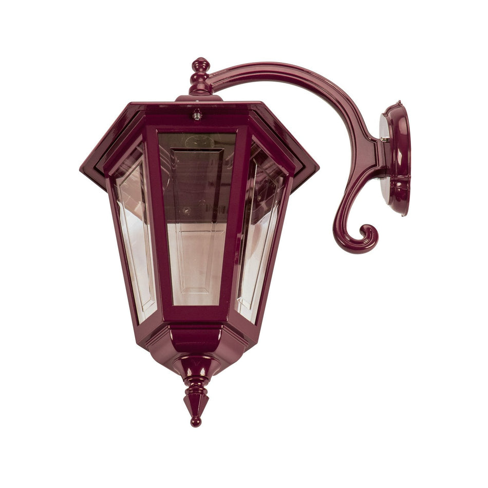 GT-492 Turin Large - Curved Arm Large Downward Wall Light - Burgundy