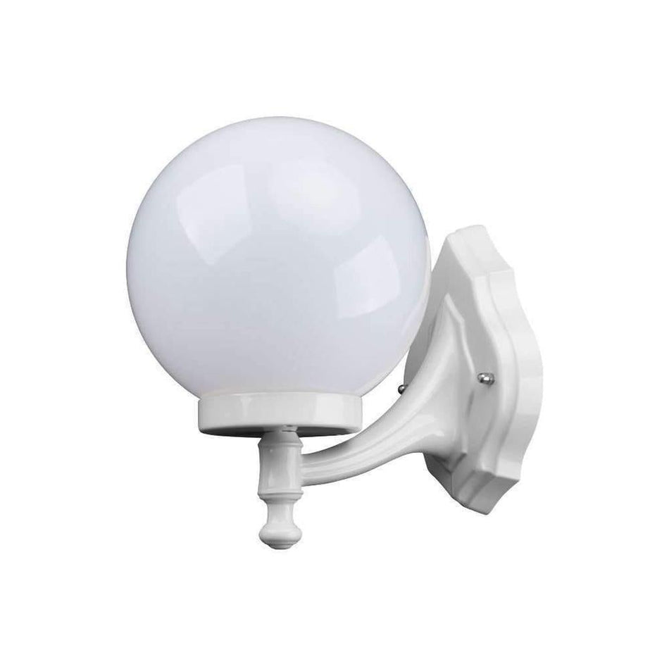 GT-502 Siena 20cm Sphere Wall Bracket - Powder Coated Finish / E27 - White