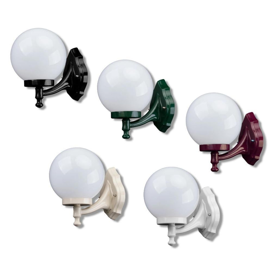 GT-502 Siena 20cm Sphere Wall Bracket - Powder Coated Finish / E27 - White