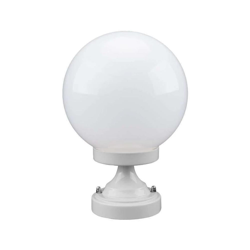 GT-530 Siena 20cm Sphere CTC Pillar Mount - Powder Coated Finish / E27 - White