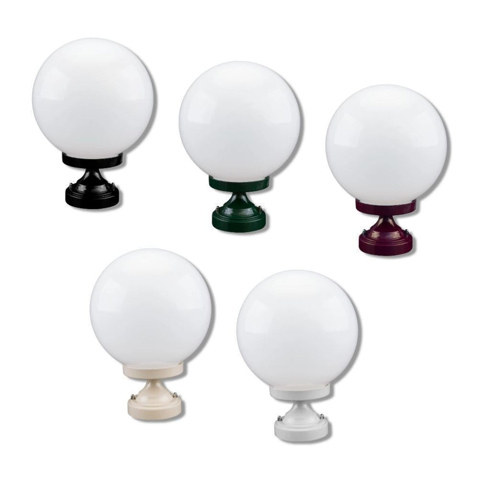 GT-531 Siena 25cm Sphere CTC Pillar Mount - Powder Coated Finish / E27 - White
