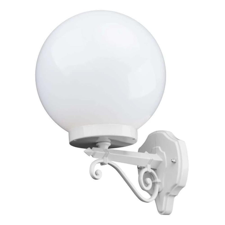 GT-545 Siena 25cm Sphere Wall Light - Powder Coated Finish / E27 - White