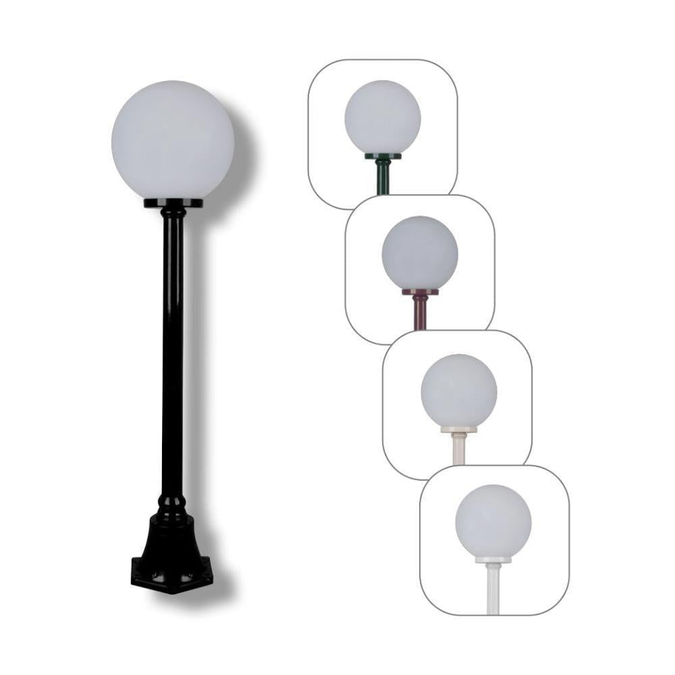 GT-554 Siena 30cm Sphere Short Post - Powder Coated Finish / E27 - Black