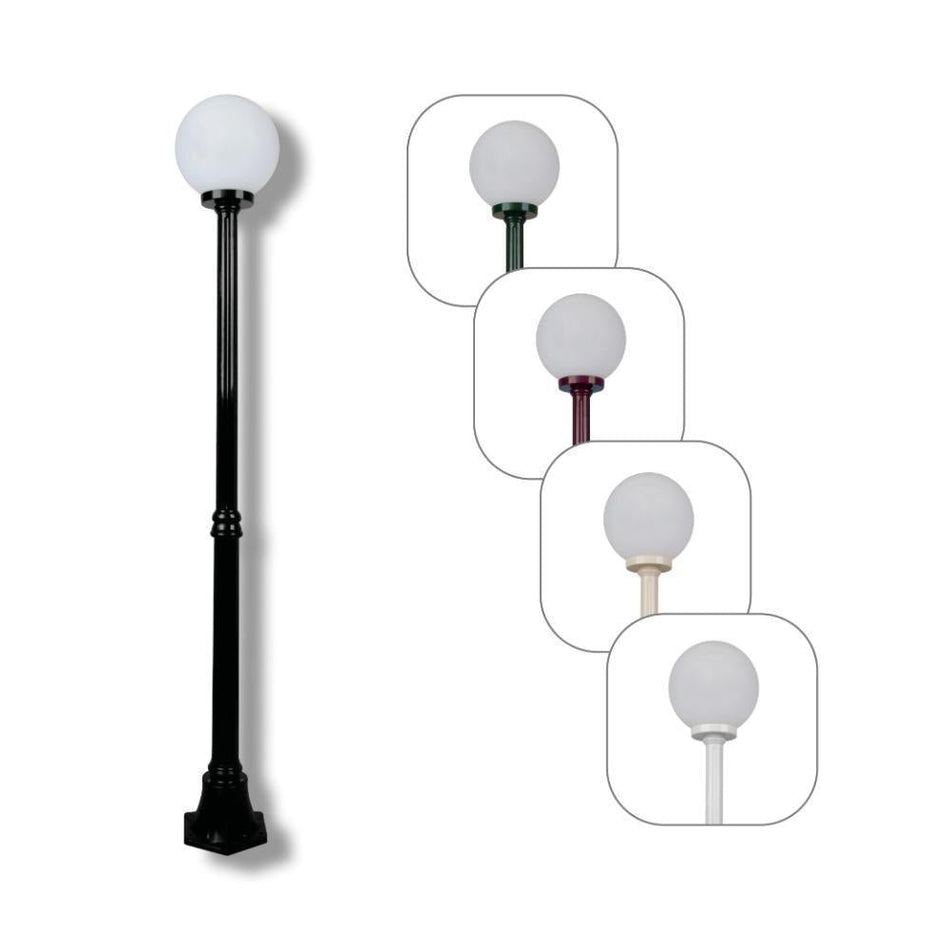 GT-555 Siena 25cm Sphere Medium Post - Powder Coated Finish / E27 - Black