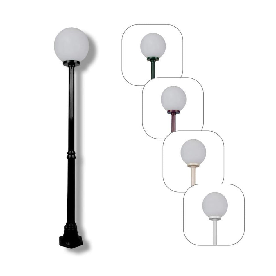 GT-556 Siena 30cm Sphere Medium Post - Powder Coated Finish / E27 - Black