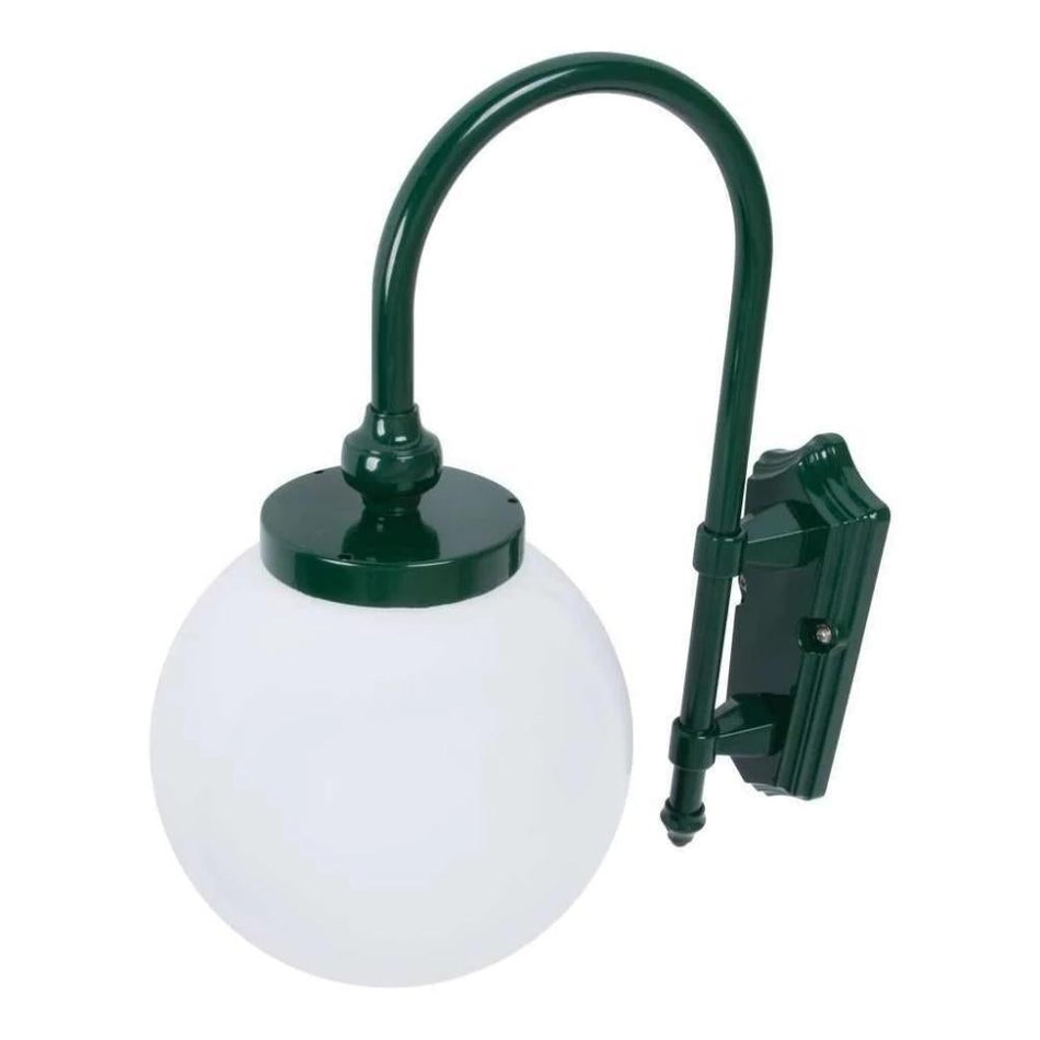 GT-600 Lisbon - 25cm Sphere Curved Arm Wall Light - Green