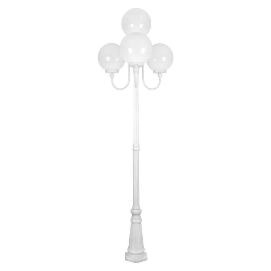 GT-627 Lisbon Four 30cm Spheres Curved Arms Tall Post Light - Powder Coated Finish / E27 - White