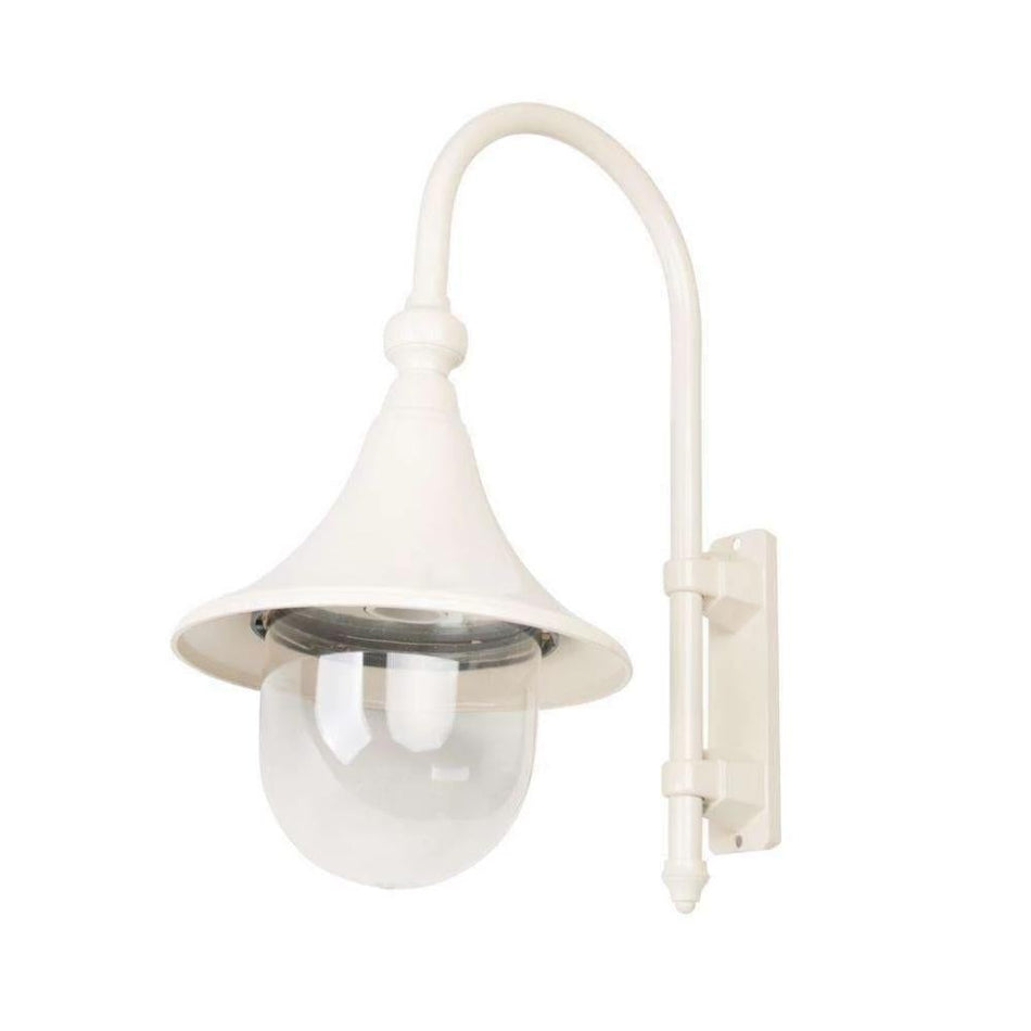 GT-653 Monaco Curved Arm Downward Post Bracket - Powder Coated Finish / E27 - Beige