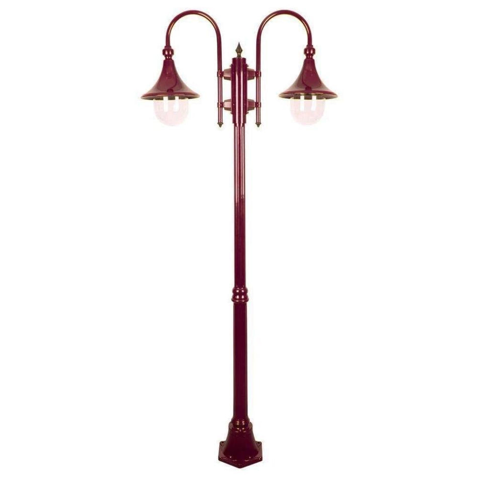 GT-659 Monaco Twin Head Medium Post - Powder Coated Finish / E27 - Burgundy