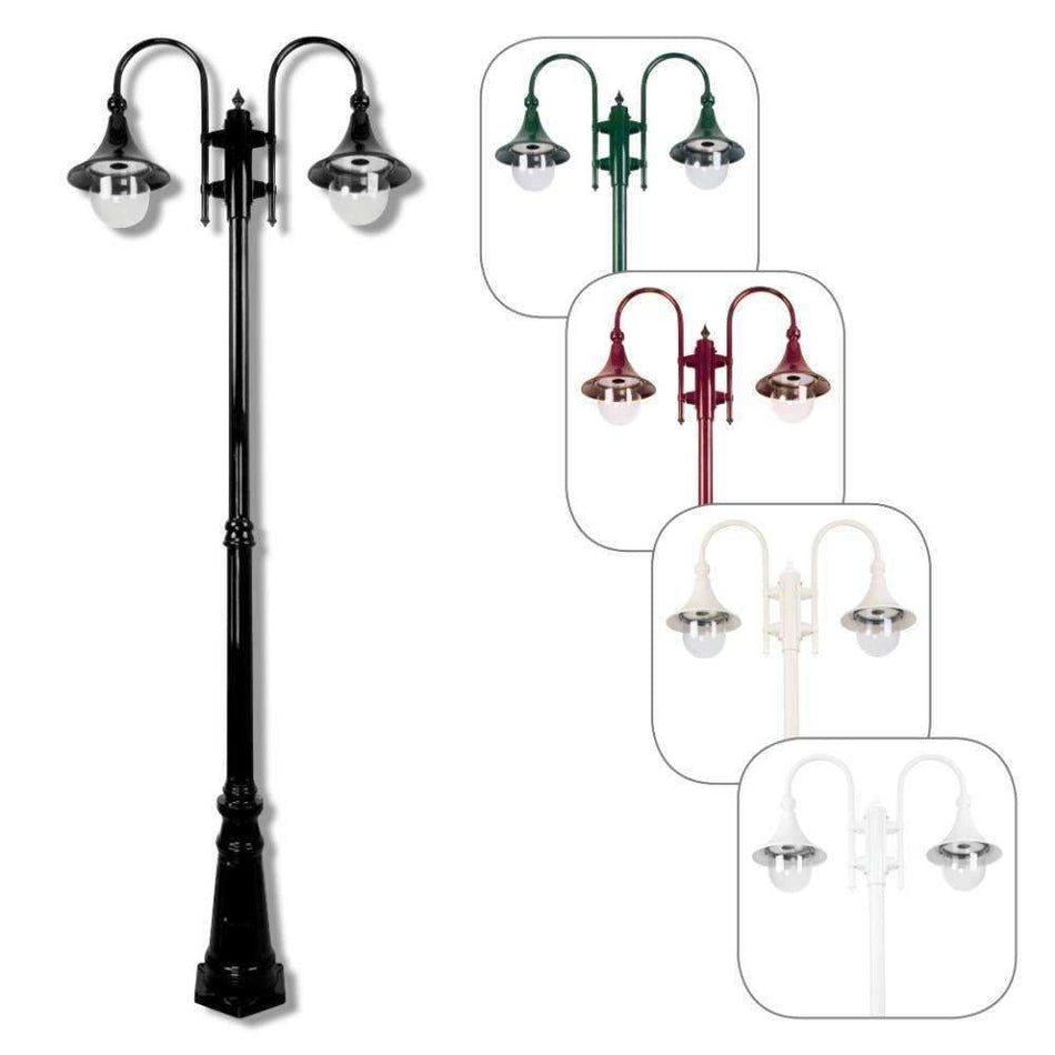 GT-662 Monaco Twin Head Tall Post - Powder Coated Finish / E27 - Beige