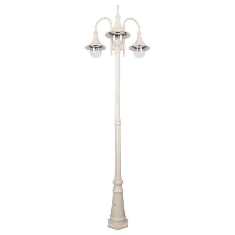 GT-664 Monaco Triple Head Tall Post - Powder Coated Finish / E27 - Beige