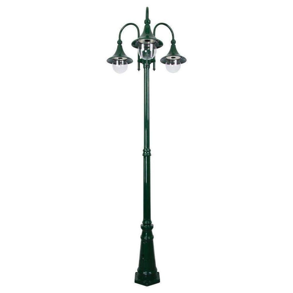 GT-664 Monaco Triple Head Tall Post - Powder Coated Finish / E27 - Green