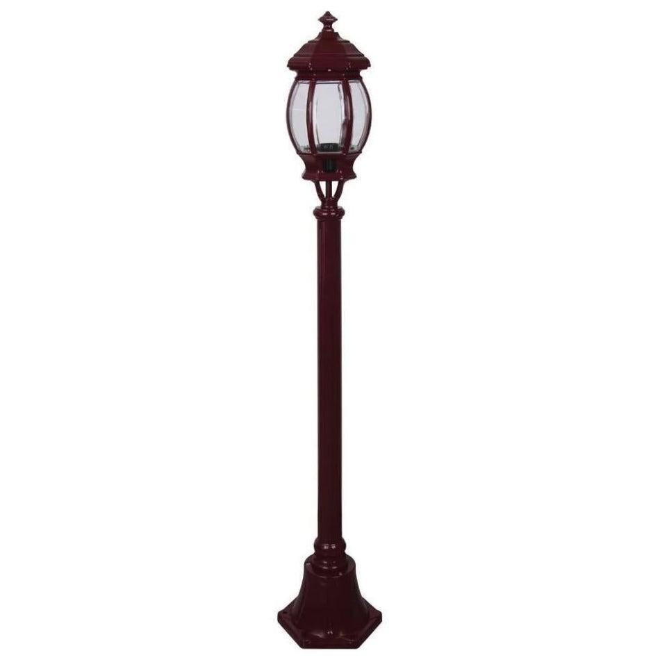 GT-674 Vienna Single Head Short Post Light - Powder Coated Finish / B22 - Burgundy