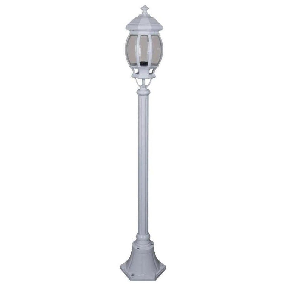 GT-674 Vienna Single Head Short Post Light - Powder Coated Finish / B22 - White
