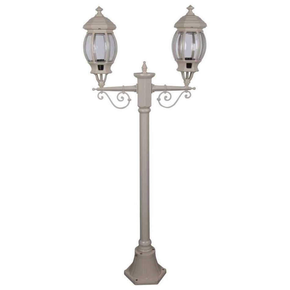 GT-675 Vienna Twin Head Short Post Light - Powder Coated Finish / B22 - Beige