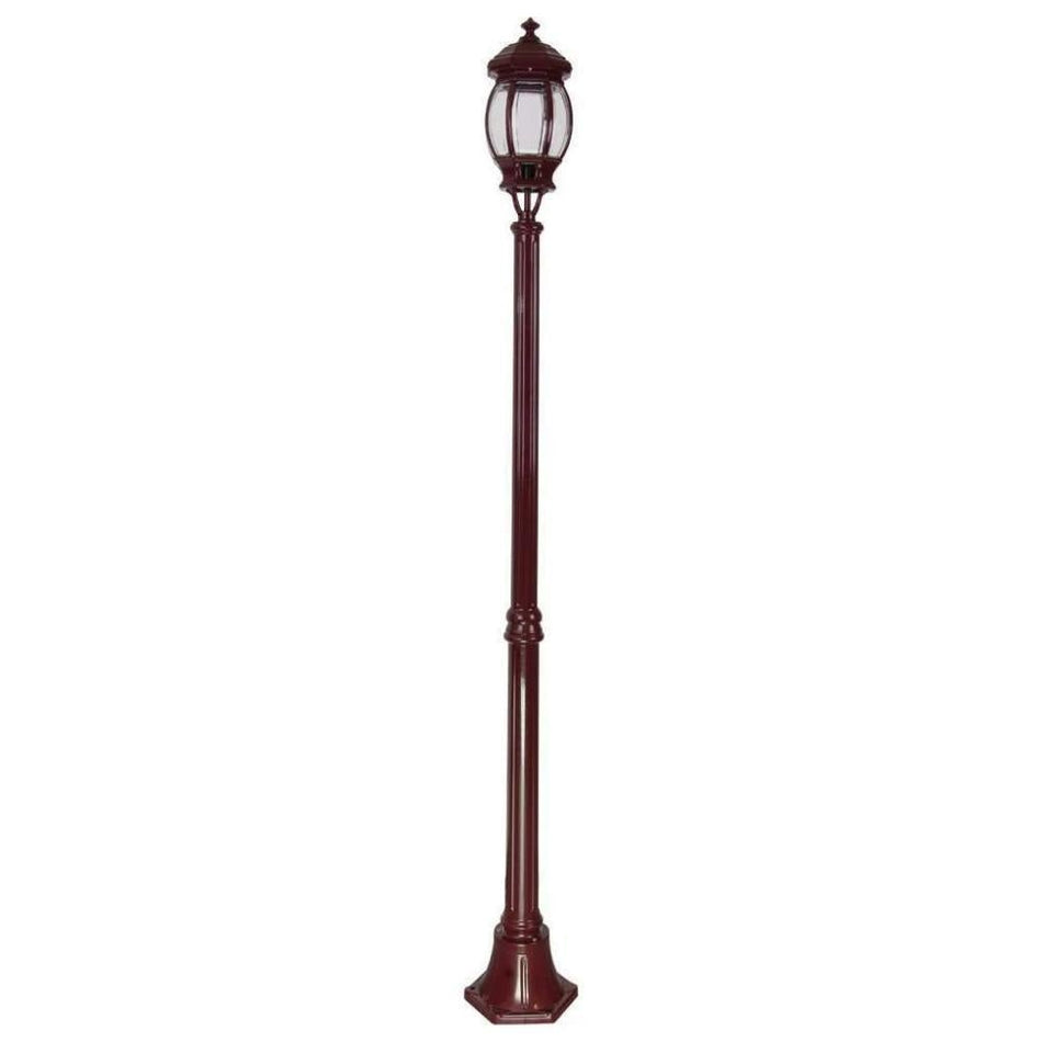 GT-676 Vienna Single Head Medium Post Light - Powder Coated Finish / B22 - Burgundy
