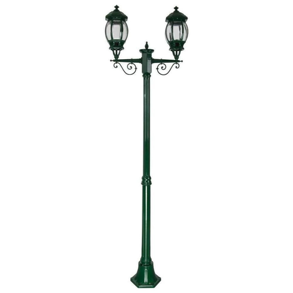 GT-677 Vienna Twin Head  Medium Post Light - Powder Coated Finish / B22 - Green