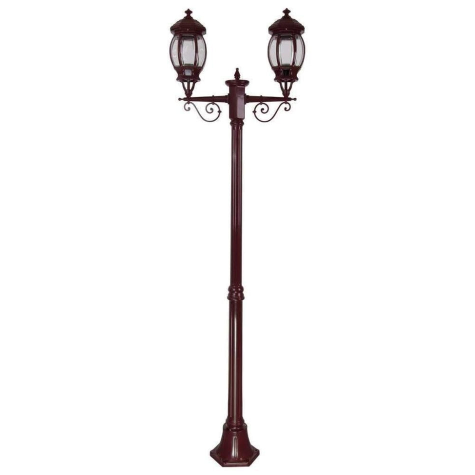 GT-677 Vienna Twin Head  Medium Post Light - Powder Coated Finish / B22 - Burgundy