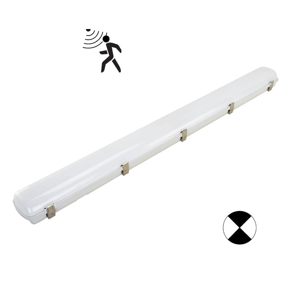 HYDRO-120-EM - 15W/30W LED Tri-Colour 1200mm Emergency Weatherproof Batten IP65 with Optional Sensor