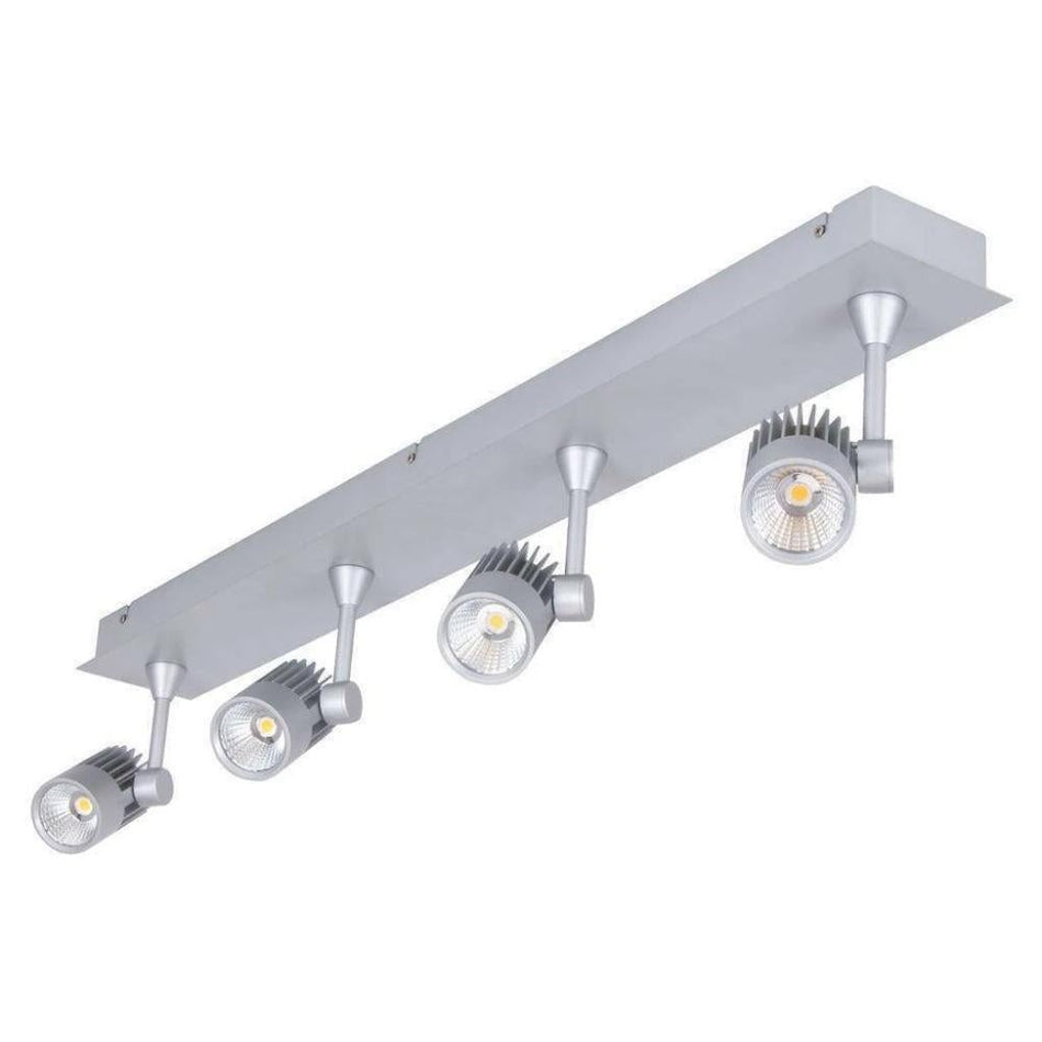 JET-4B - 4 x 10W LED Silver Spotlight Bar