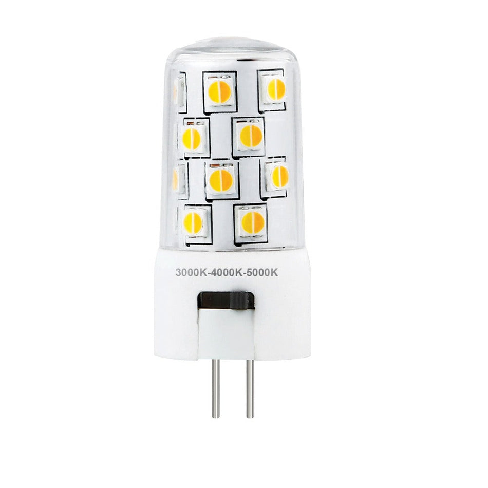 KEY-G5.3-TRIO - 4W LED 12V DC Tri-colour CRI90 Dimmable Bi-Pin G5.3 Shape Clear PC Globe