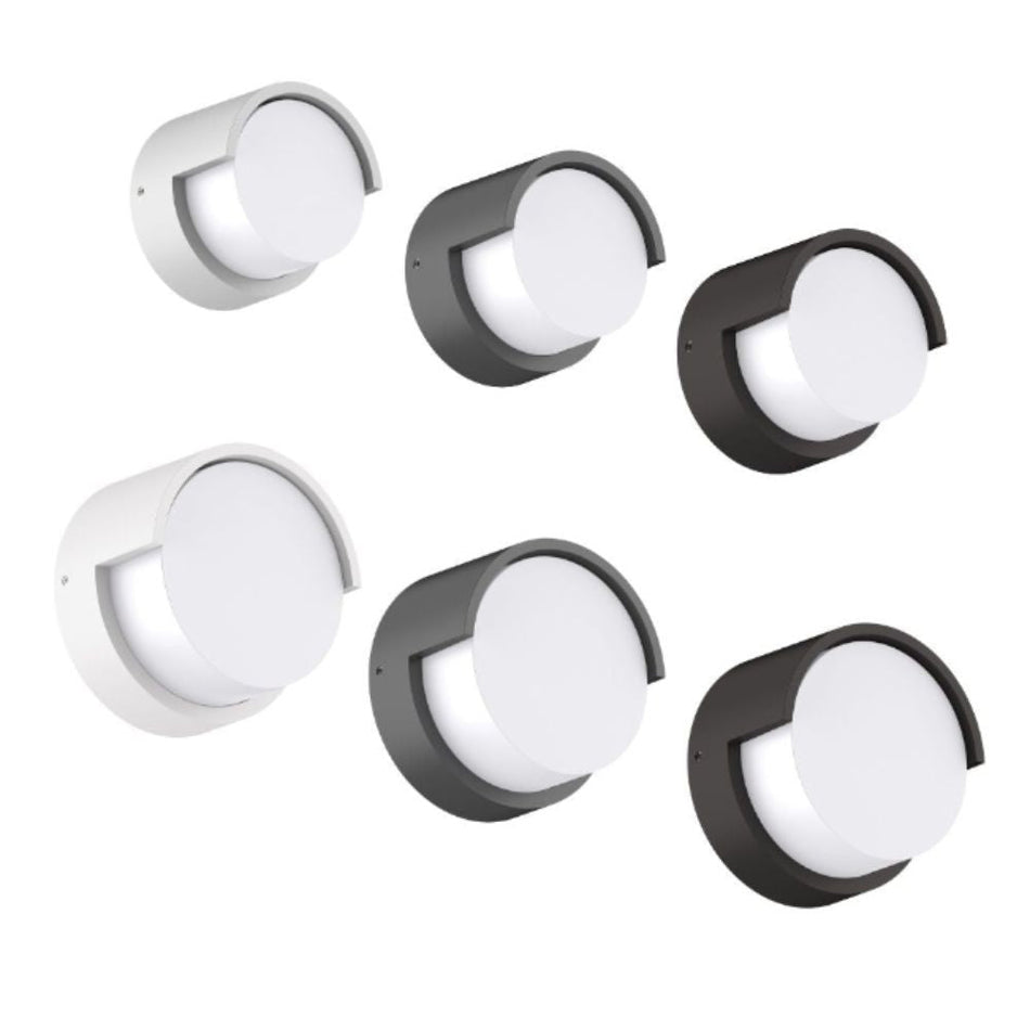 LIVI-8 Round 8W 240V IP65 down Exterior wall light - White