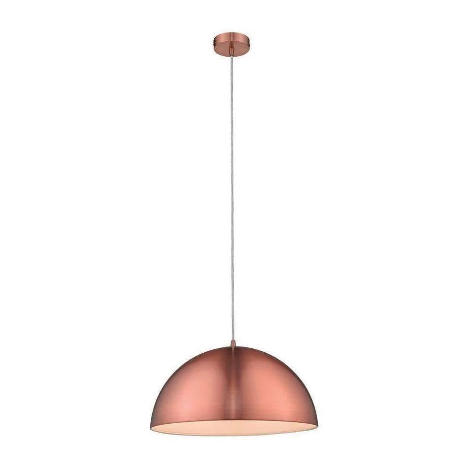 LUNA-400 Luna 400mm E27 240V Metal Pendant - Brushed Copper
