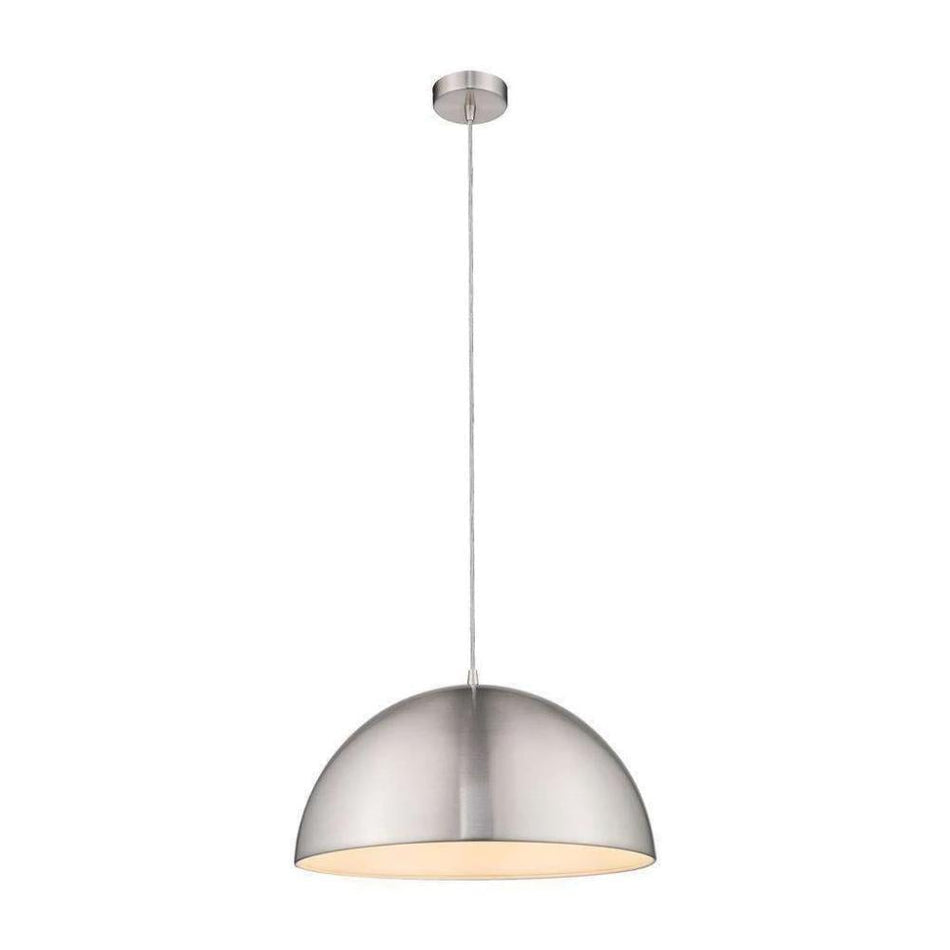 LUNA-400 Luna 400mm E27 240V Metal Pendant - Brushed Nickel