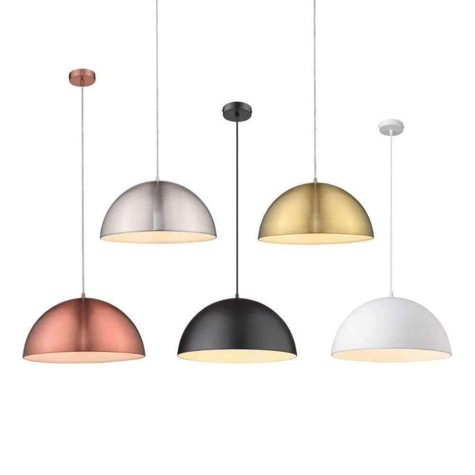 LUNA-400 Luna 400mm E27 240V Metal Pendant - Brushed Nickel