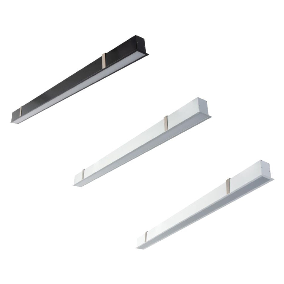 MAX-50 Recessed Profile 17.3W 1M C/W Opal - Aluminium