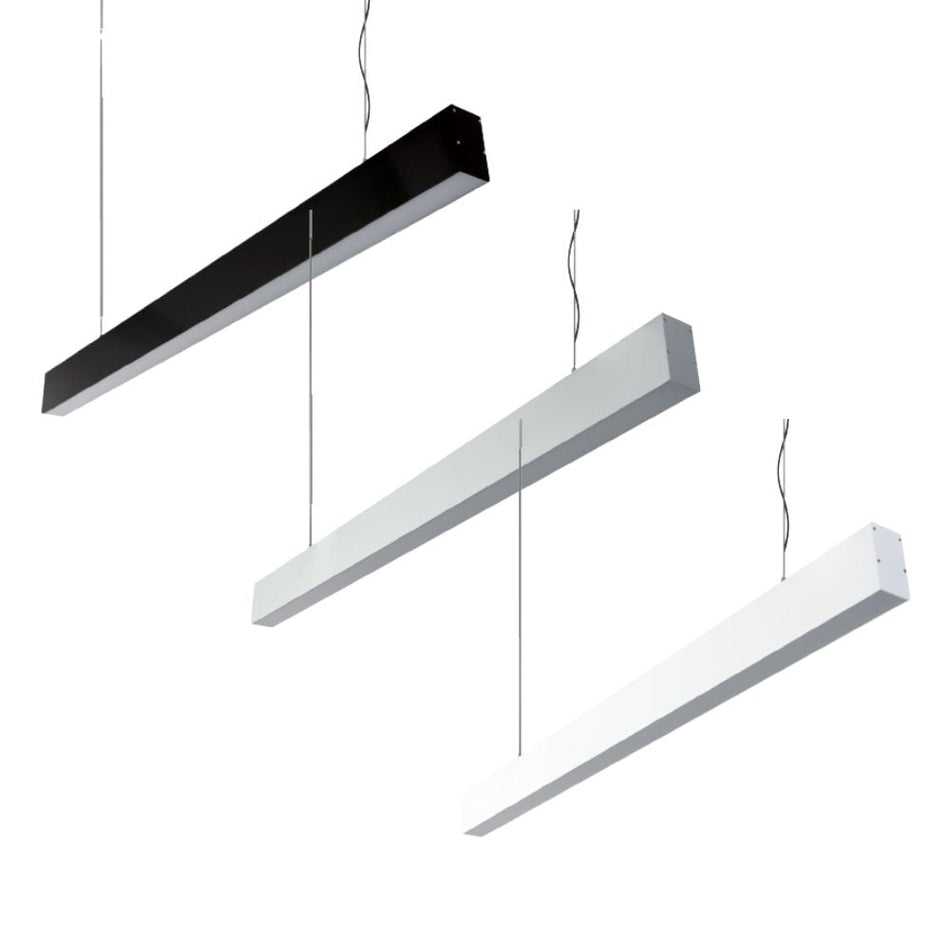 MAX-50 Two Way Pendant Profile 34.6W 1M C/W Opal - Aluminium