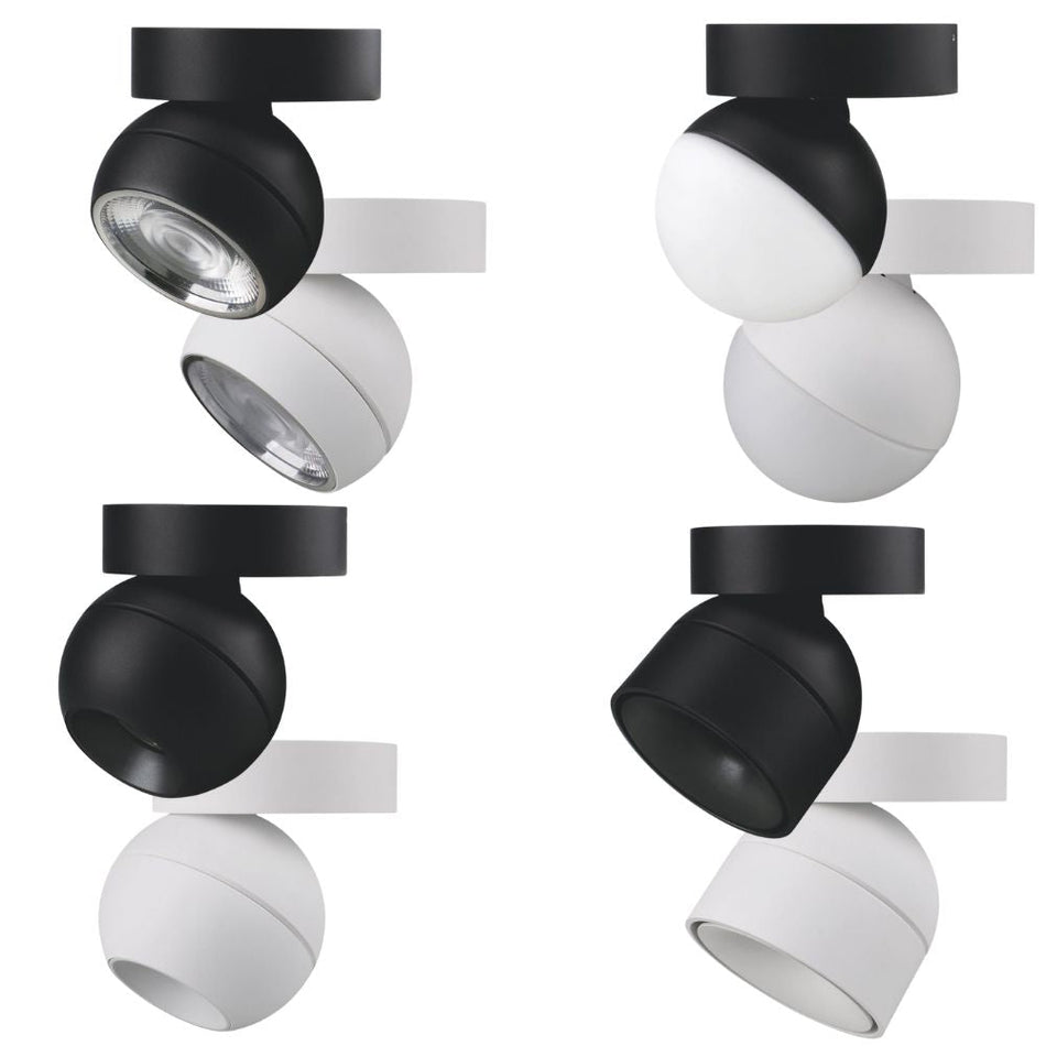 MOON 6/9W 240V TRIO SURFACE MOUNT LIGHT FLOOD - Black