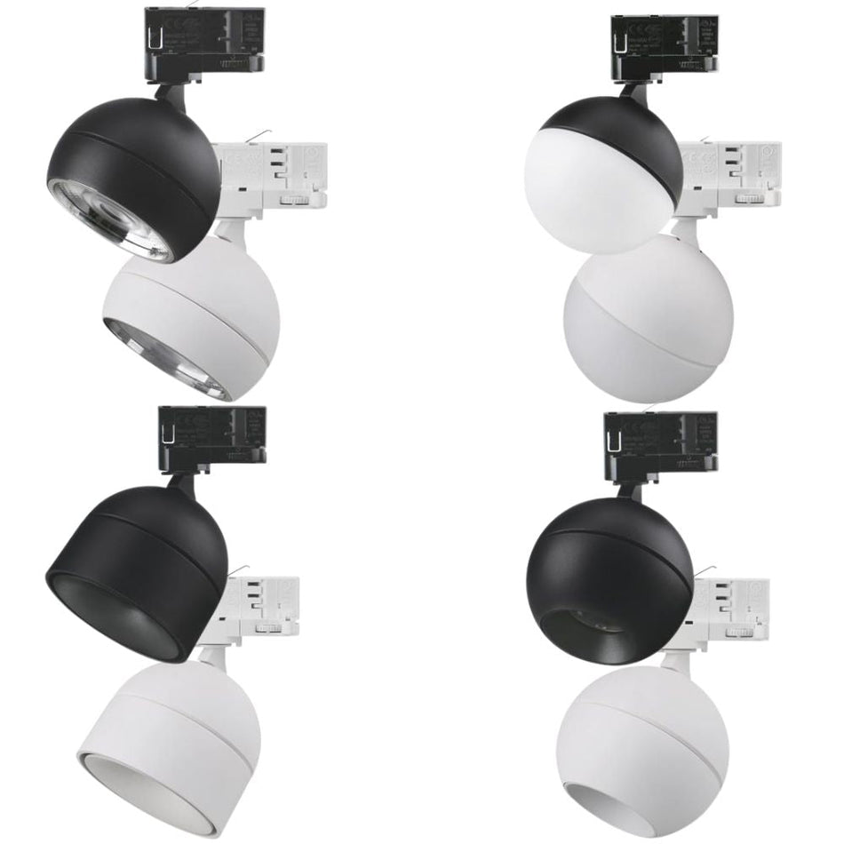 MOON 6/9W 240V TRIO TRACK LIGHT HEAD FLOOD - Black
