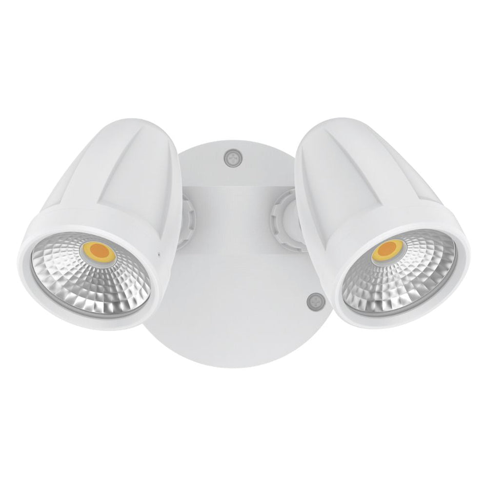 MURO-MAX-32 - 32W LED High Output Tri-Colour Twin Head Exterior Spotlight IP65 - White