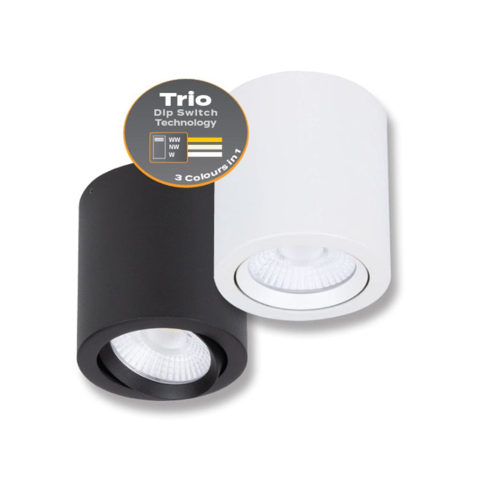 NEO-10 Round 10W Surface Mount Tiltable LED Dimmable IP20 Downlight - Black