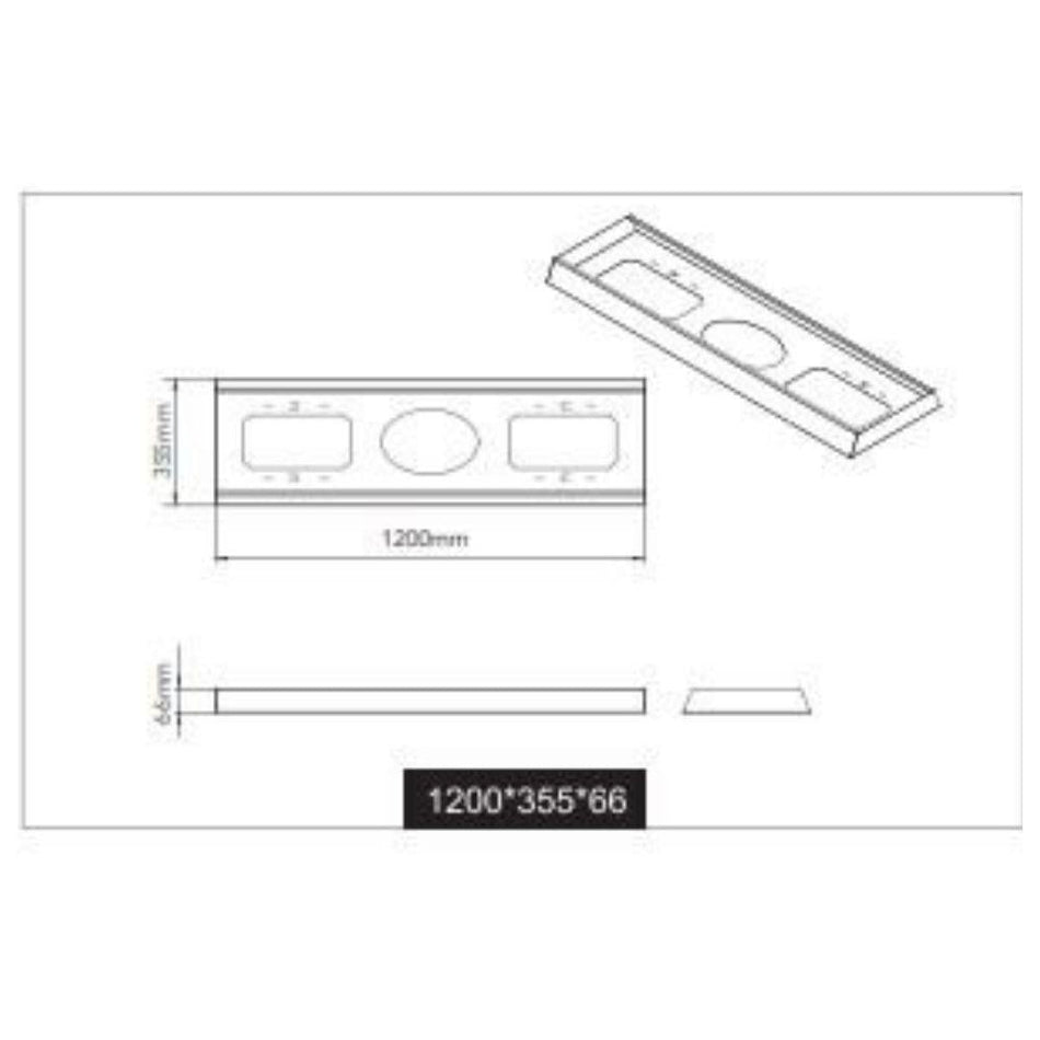 PANEL-SM-KIT-312-BLT - 1200x355mm Surface Mounted Backlit Panel Frame