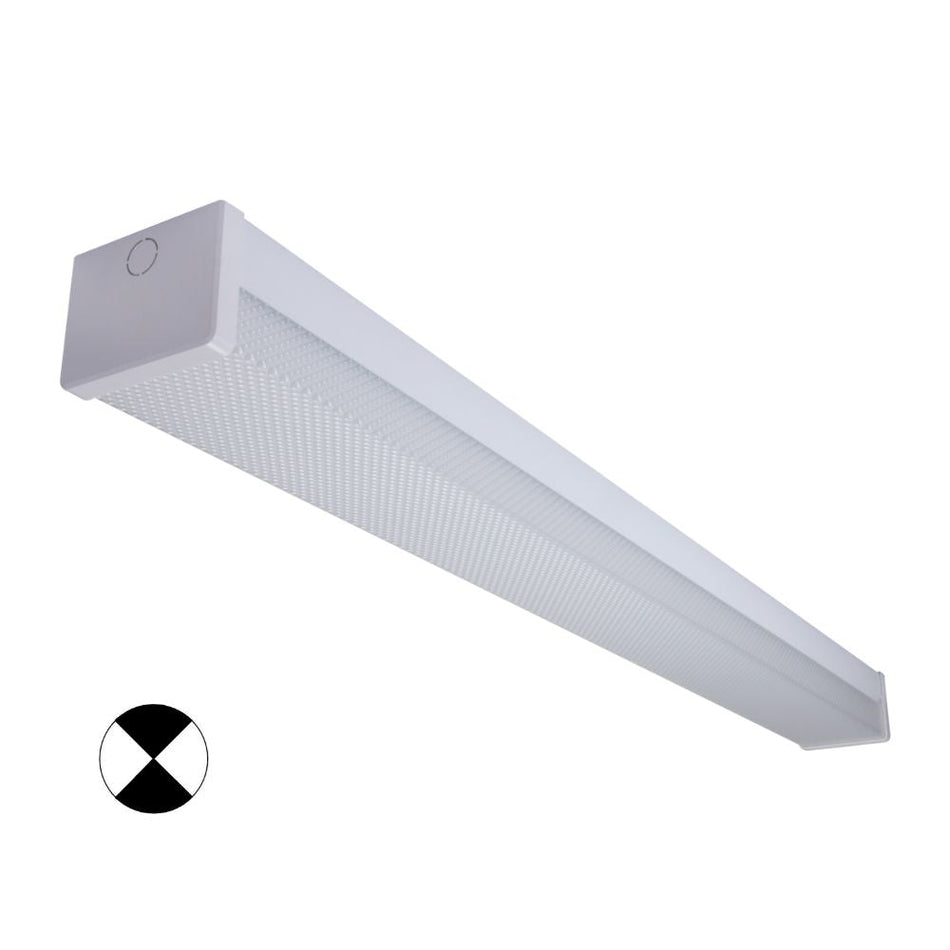 PARK-120-DIFF-EM - 15W/30W LED Tri-Colour Wide Body Diffused 1200mm Emergency Batten with Optional Sensor