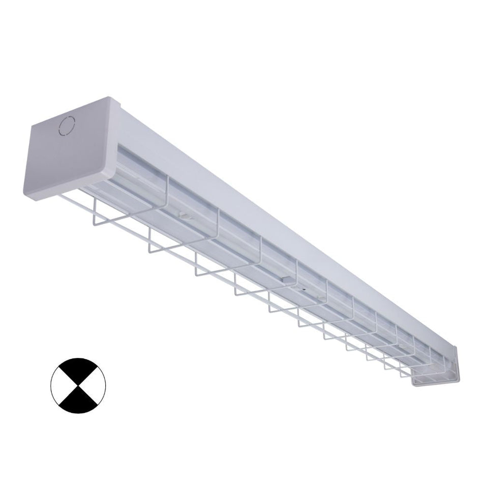 PARK-120-WG-EM - 15W/30W LED Tri-Colour Wide Body Wire Guard 1200mm Emergency Batten with Optional Sensor
