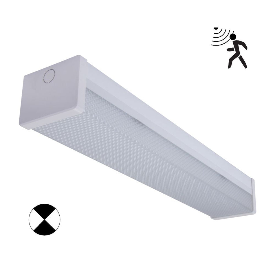 PARK-60-DIFF-EM - 7.5W/15W LED Tri-Colour Wide Body Diffused 600mm Emergency Batten with Optional Sensor