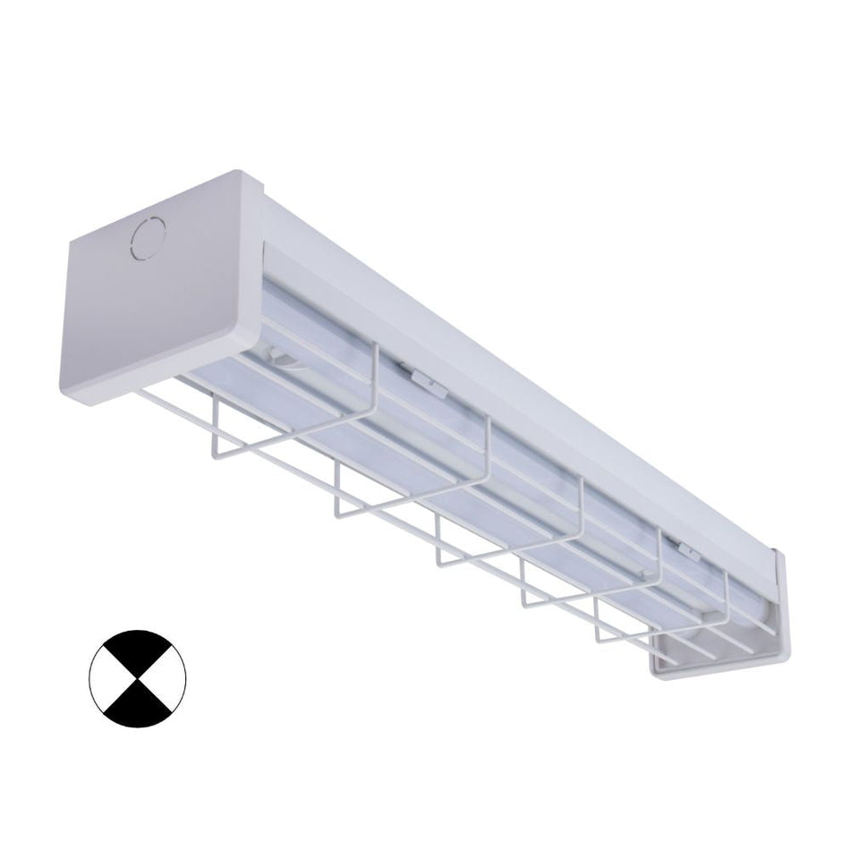 PARK-60-WG-EM - 7.5W/15W LED Tri-Colour Wide Body Wire Guard 600mm Emergency Batten with Optional Sensor